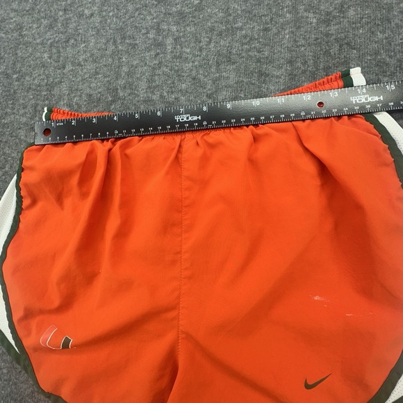 Nike Team Miami Hurricanes FitDry Running Shorts Women's Medium Orange Green - Picture 3 of 8